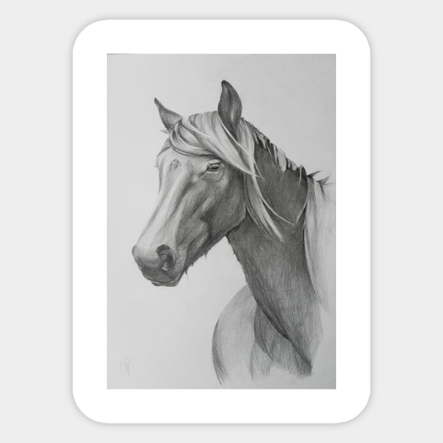 Horse portrait Sticker by hicksi7